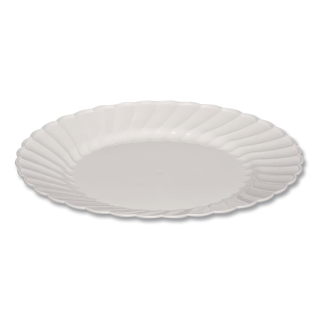 Classicware Plastic Dinnerware Plates, 9" dia, White, 12/Pack