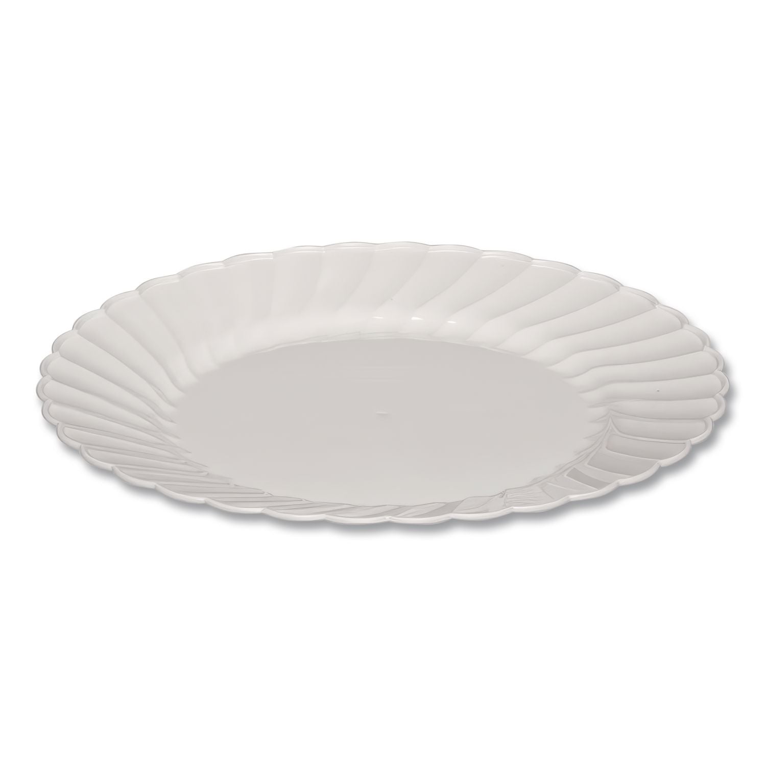 Classicware Plastic Dinnerware Plates, 9" dia, White, 12/Pack