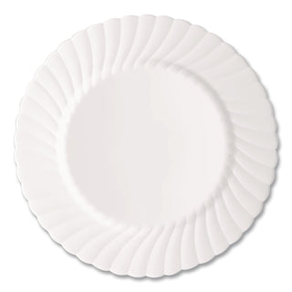 Classicware Plastic Dinnerware Plates, 9" dia, White, 12/Pack
