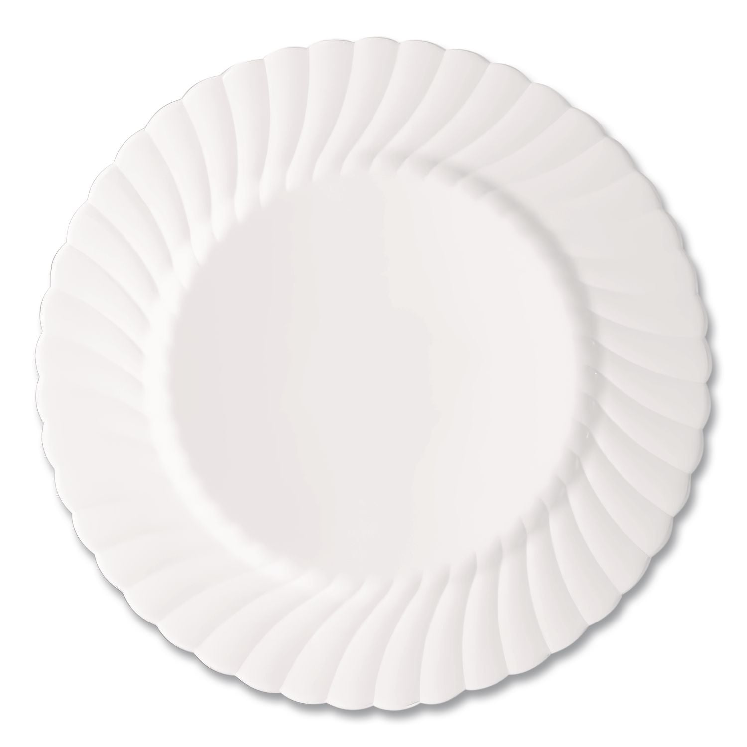 Classicware Plastic Dinnerware Plates, 9" dia, White, 12/Pack