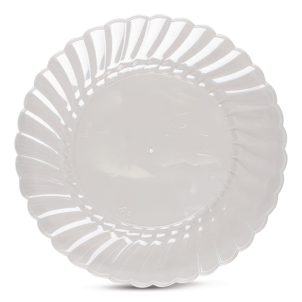 Classicware Plastic Plates, 9" dia, Clear, 12/Pack, 15 Packs/Carton