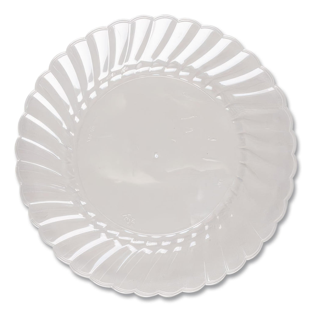 Classicware Plastic Plates, 9" dia, Clear, 12 Plates/Pack