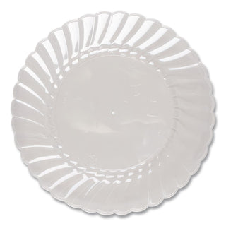 Classicware Plastic Plates, 9" dia, Clear, 12 Plates/Pack