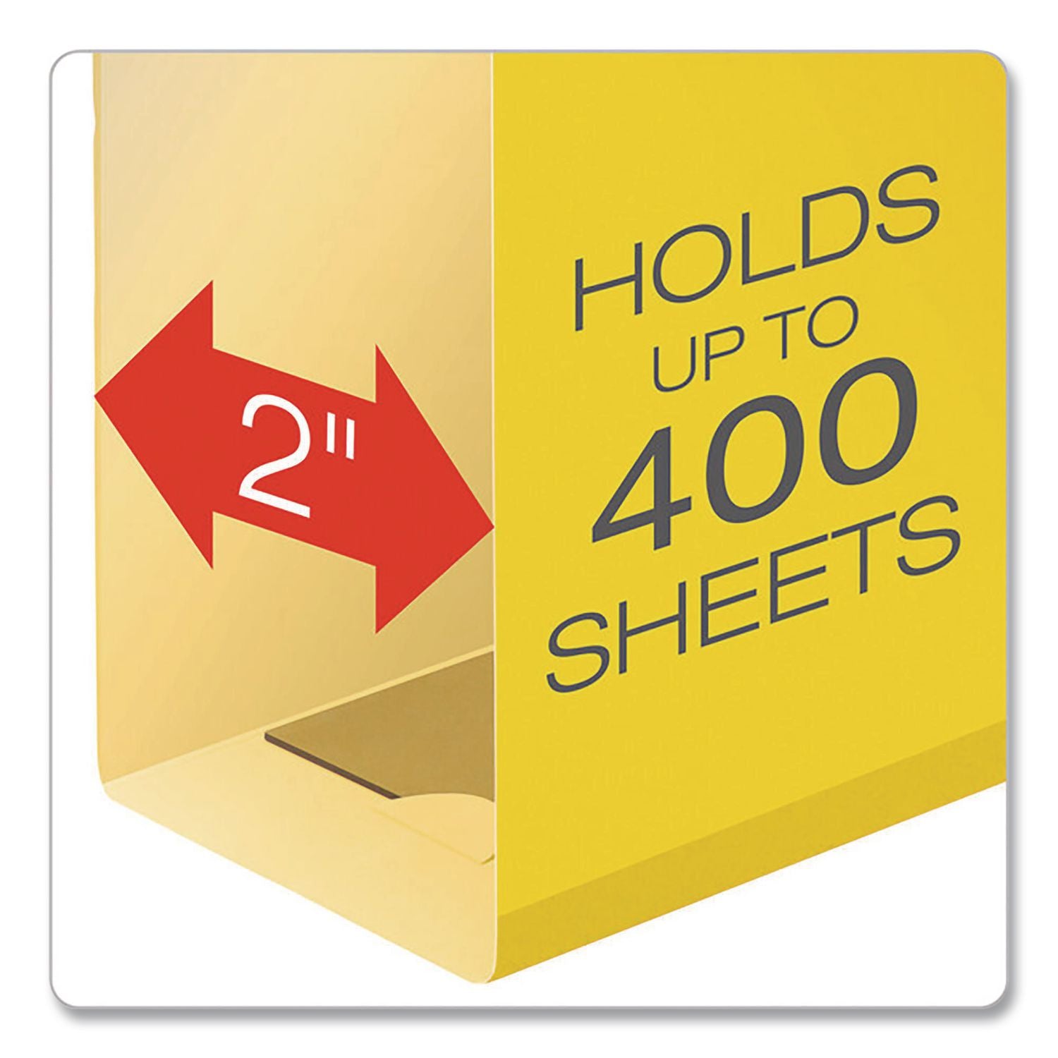Extra Capacity Reinforced Hanging File Folders with Box Bottom, 2" Capacity, Legal Size, 1/5-Cut Tabs, Yellow, 25/Box