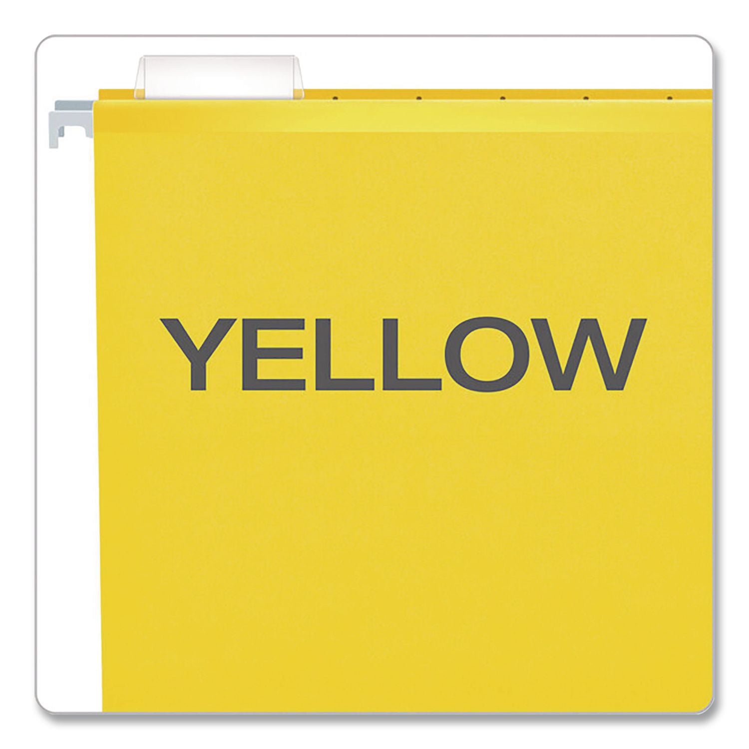 Extra Capacity Reinforced Hanging File Folders with Box Bottom, 2" Capacity, Legal Size, 1/5-Cut Tabs, Yellow, 25/Box