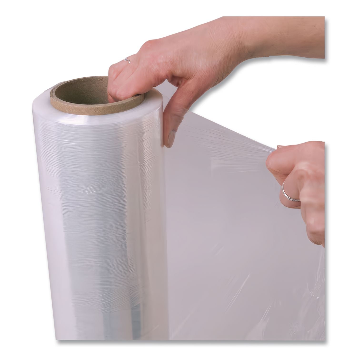 Heavy Pallet Film Wrap, 55-Gauge, 18" x 1,500 ft, 4 Rolls/Carton