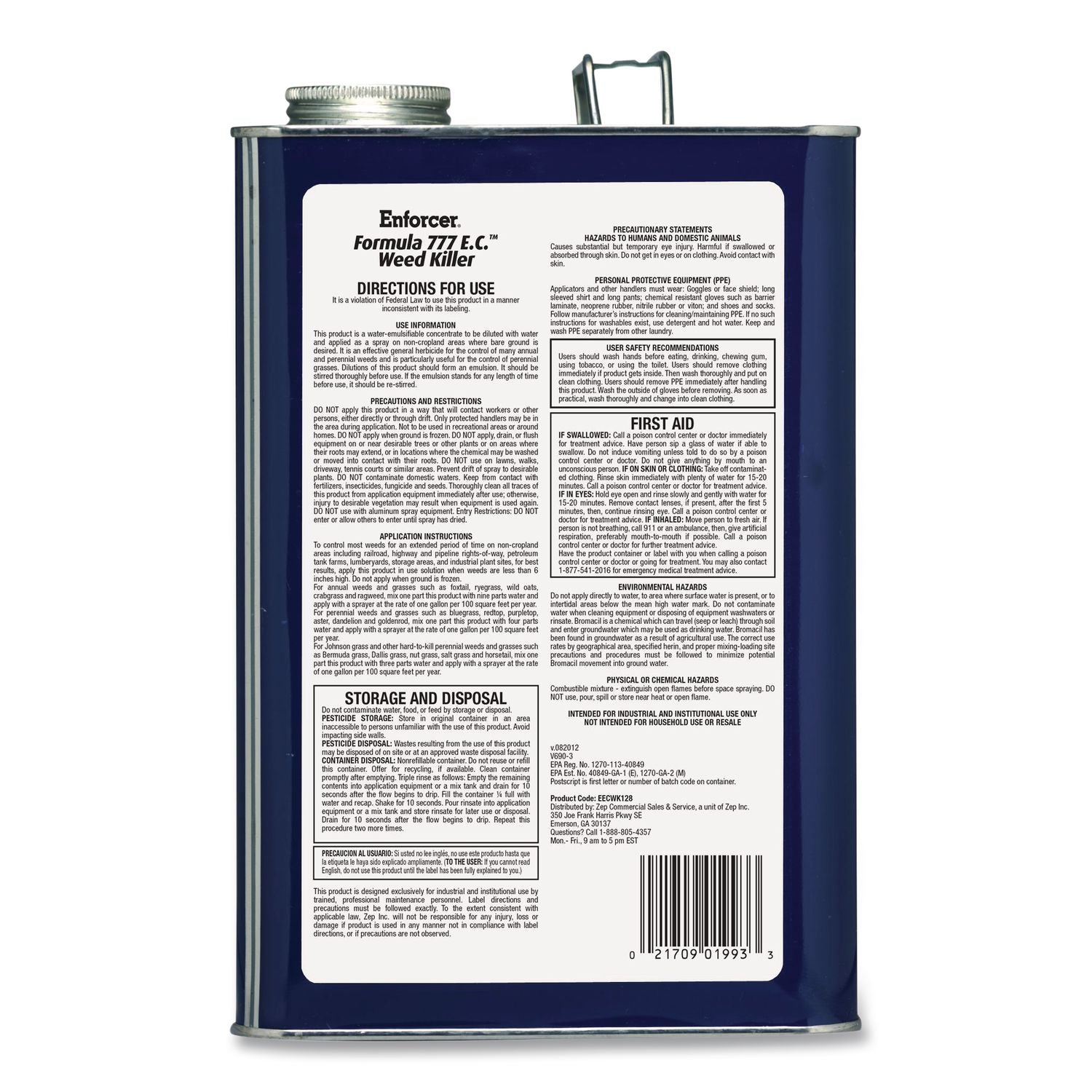 Formula 777 E.C. Weed Killer, Non-Cropland, 1 gal Can, 4/Carton