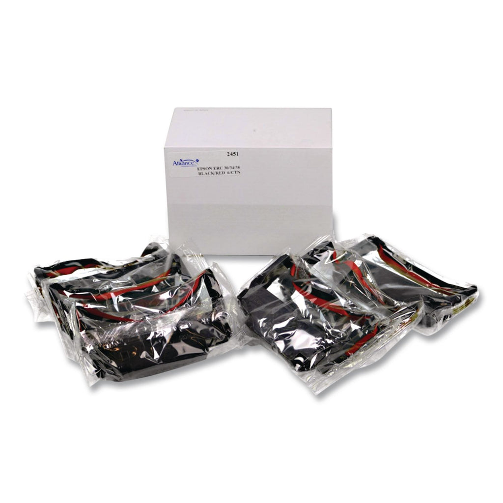 2451 Cash Register Ribbon, Black/Red, 6/Box