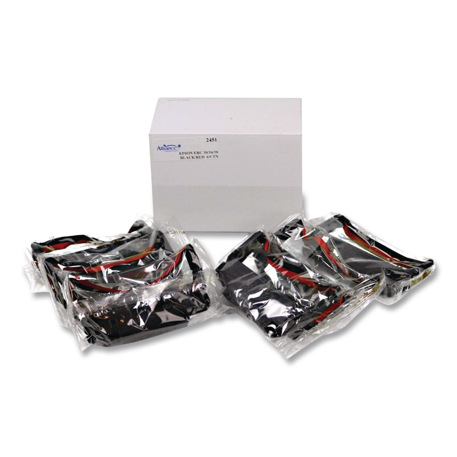 2451 Cash Register Ribbon, Black/Red, 6/Box