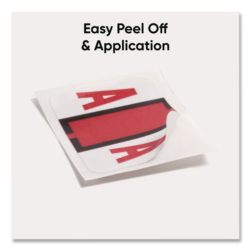 A-Z Color-Coded End Tab Filing Labels, A-Z, 1 x 1.25, White, 500/Roll, 26 Rolls/Box