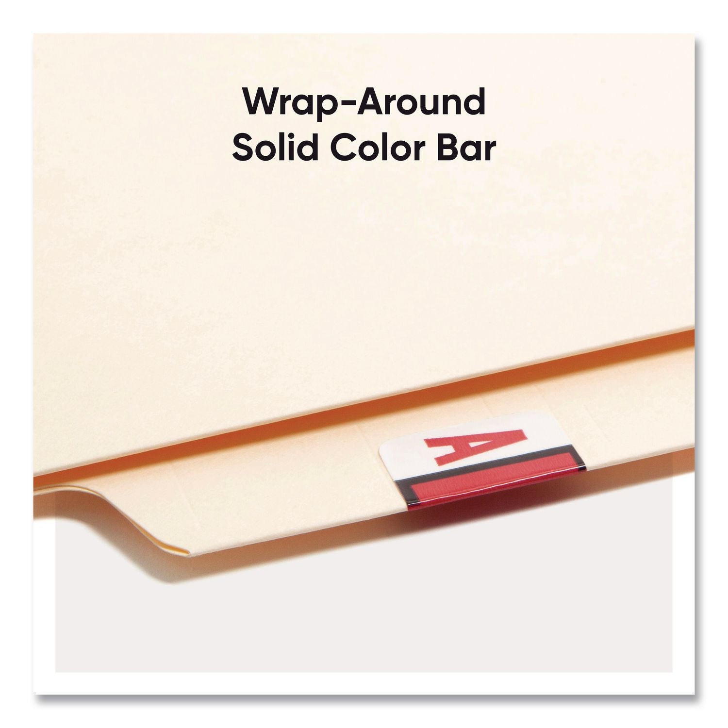 A-Z Color-Coded End Tab Filing Labels, A-Z, 1 x 1.25, White, 500/Roll, 26 Rolls/Box
