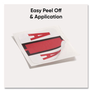 A-Z Color-Coded End Tab Filing Labels, A, 1 x 1.25, White, 500/Roll