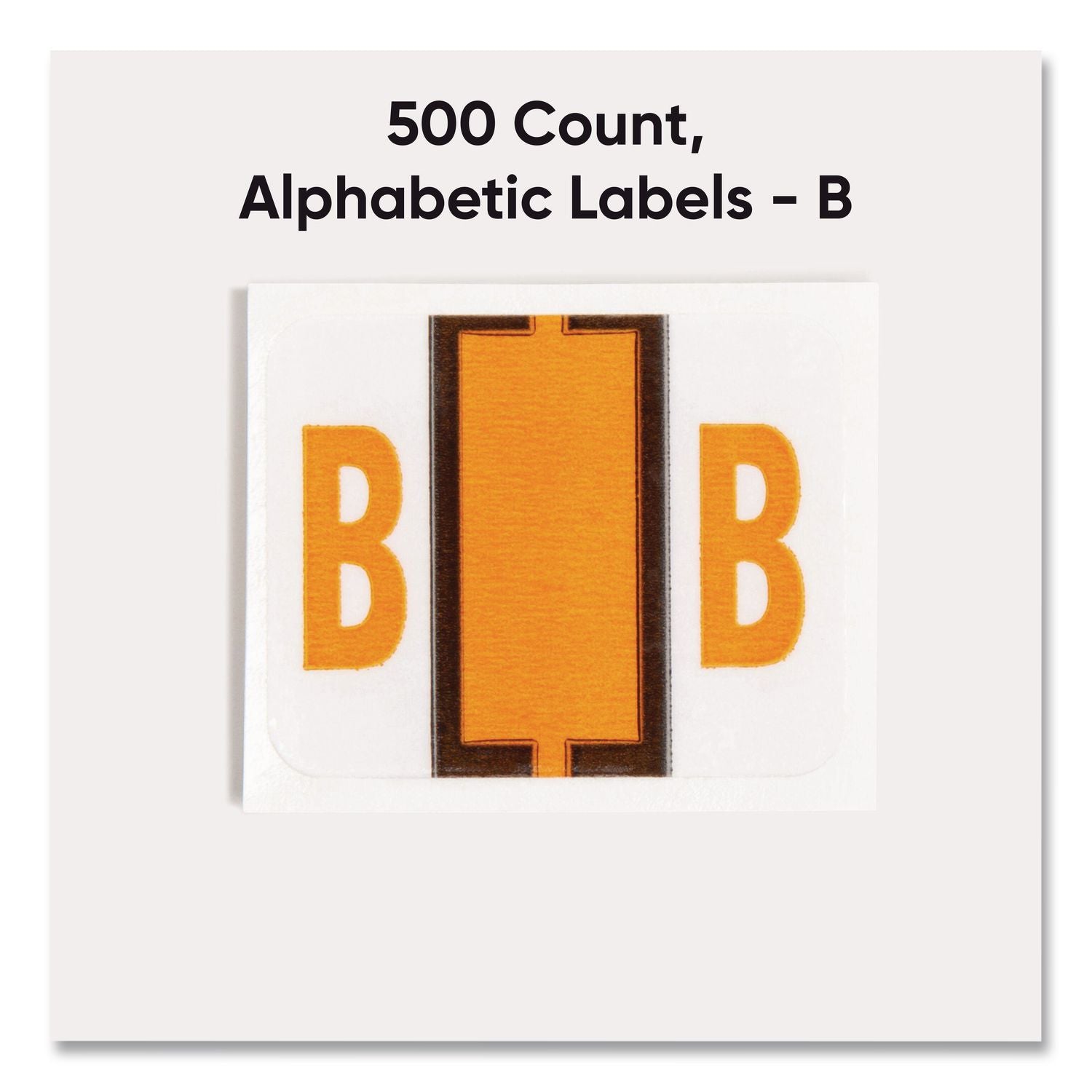 A-Z Color-Coded End Tab Filing Labels, B, 1 x 1.25, White, 500/Roll