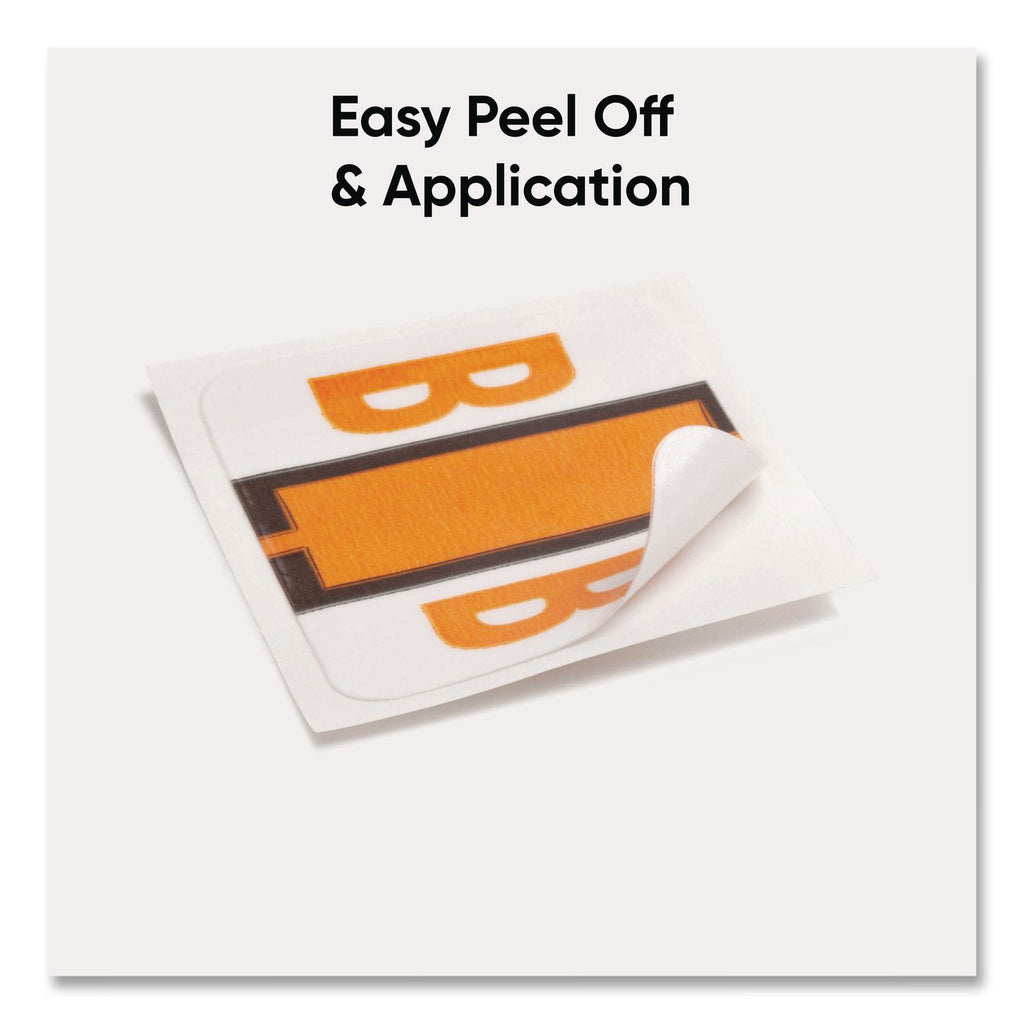 A-Z Color-Coded End Tab Filing Labels, B, 1 x 1.25, White, 500/Roll