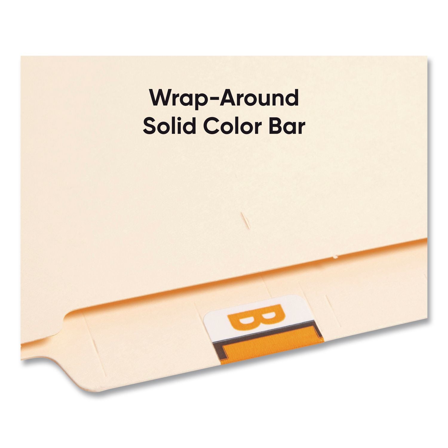 A-Z Color-Coded End Tab Filing Labels, B, 1 x 1.25, White, 500/Roll