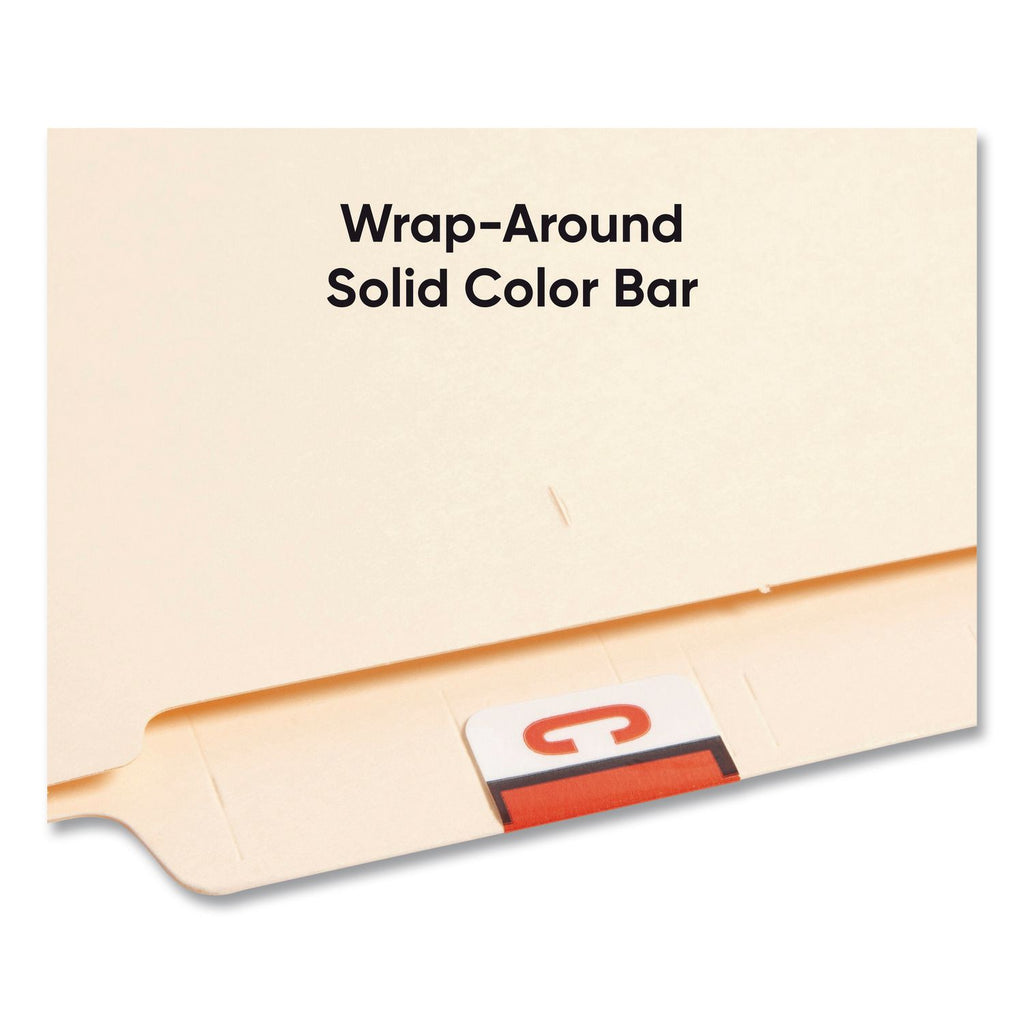 A-Z Color-Coded End Tab Filing Labels, C, 1 x 1.25, White, 500/Roll