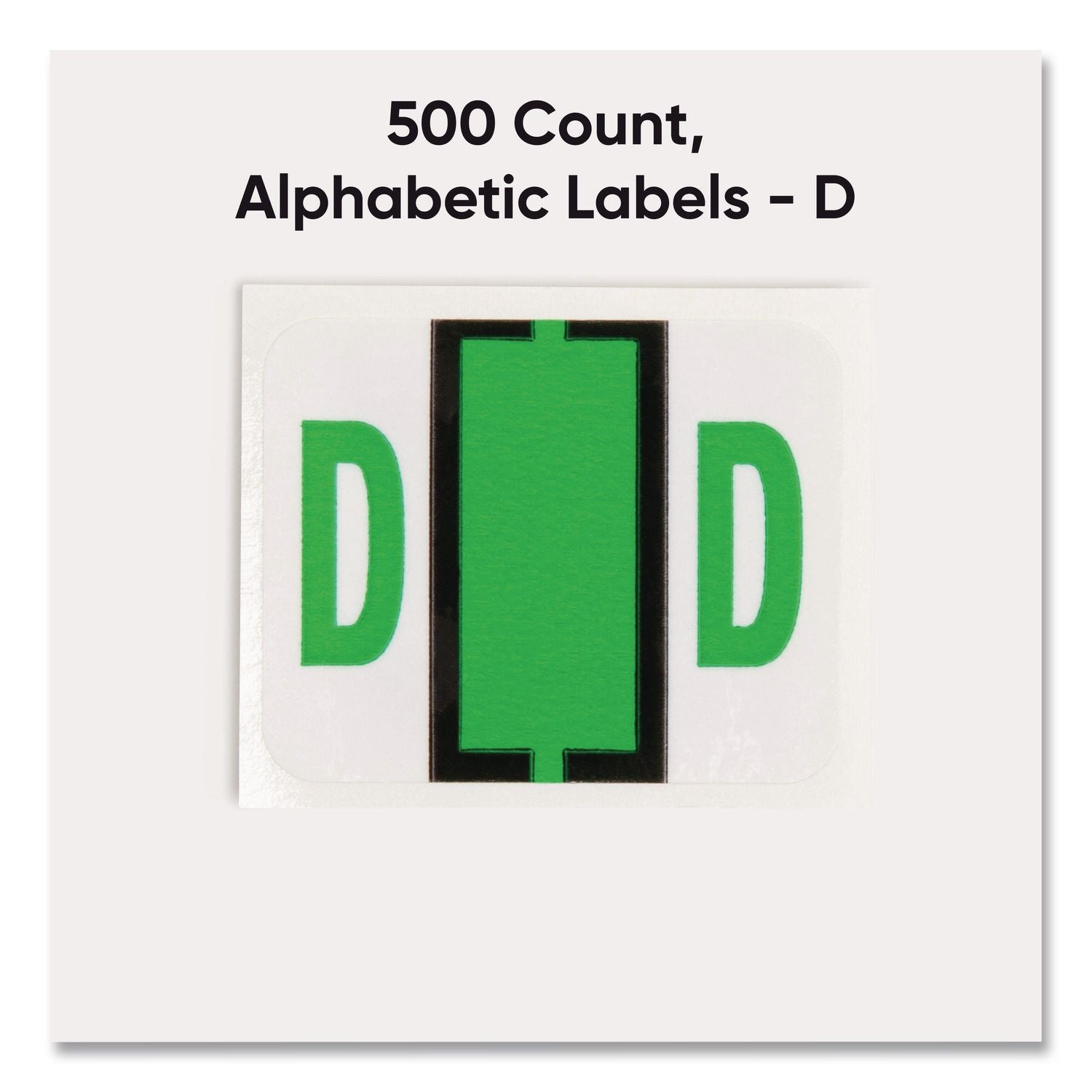 A-Z Color-Coded End Tab Filing Labels, D, 1 x 1.25, White, 500/Roll