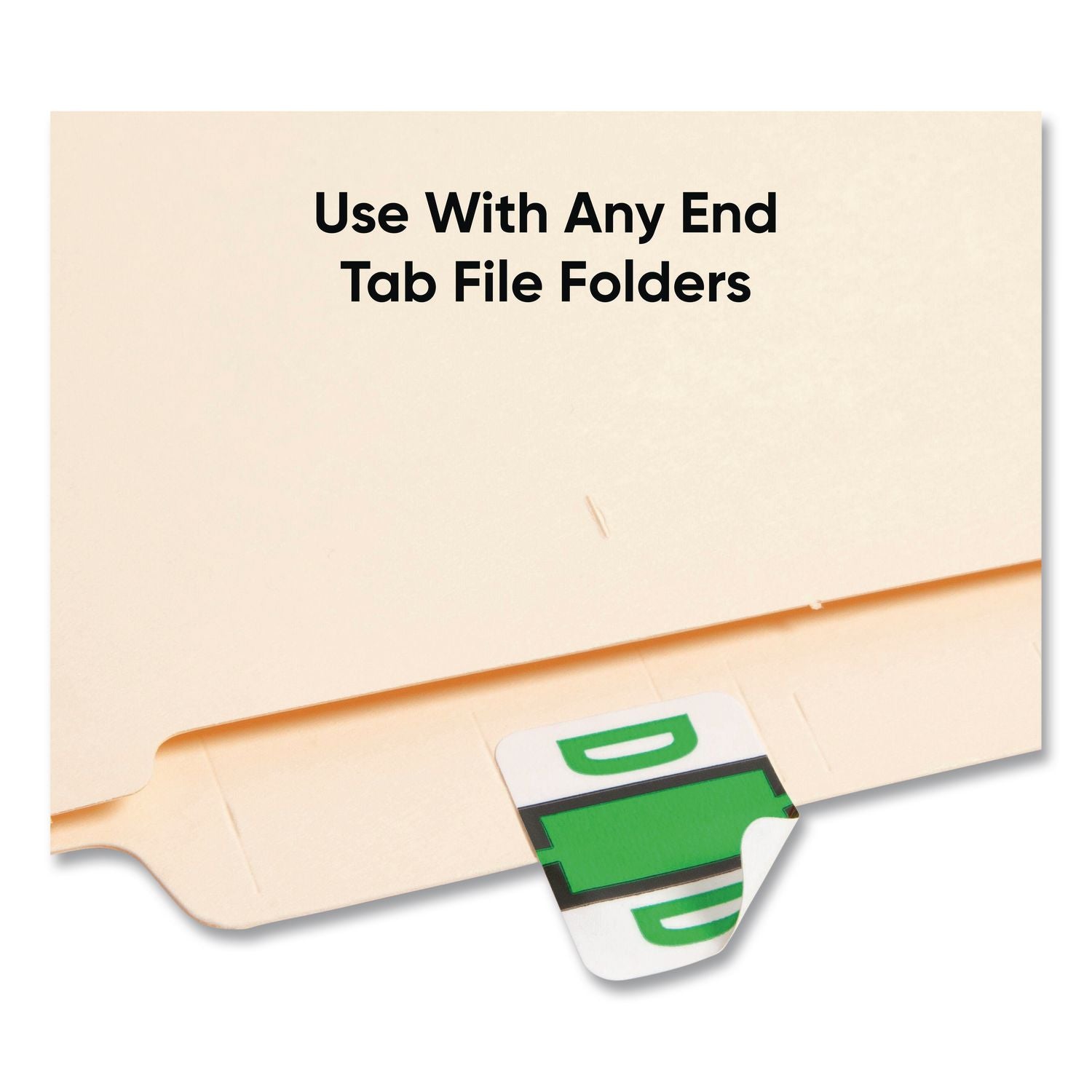 A-Z Color-Coded End Tab Filing Labels, D, 1 x 1.25, White, 500/Roll