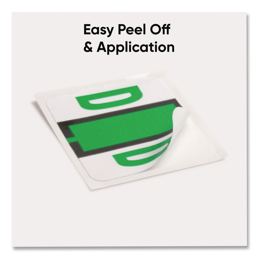 A-Z Color-Coded End Tab Filing Labels, D, 1 x 1.25, White, 500/Roll