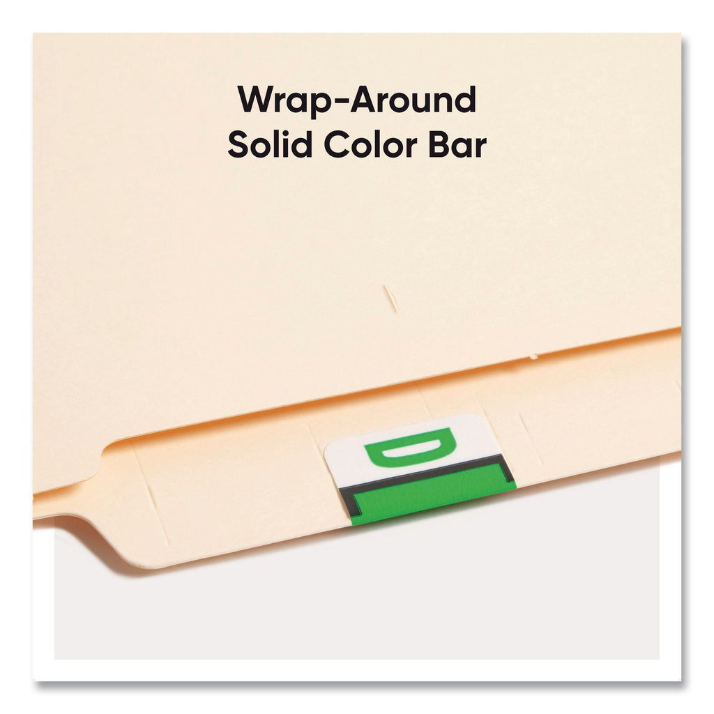A-Z Color-Coded End Tab Filing Labels, D, 1 x 1.25, White, 500/Roll
