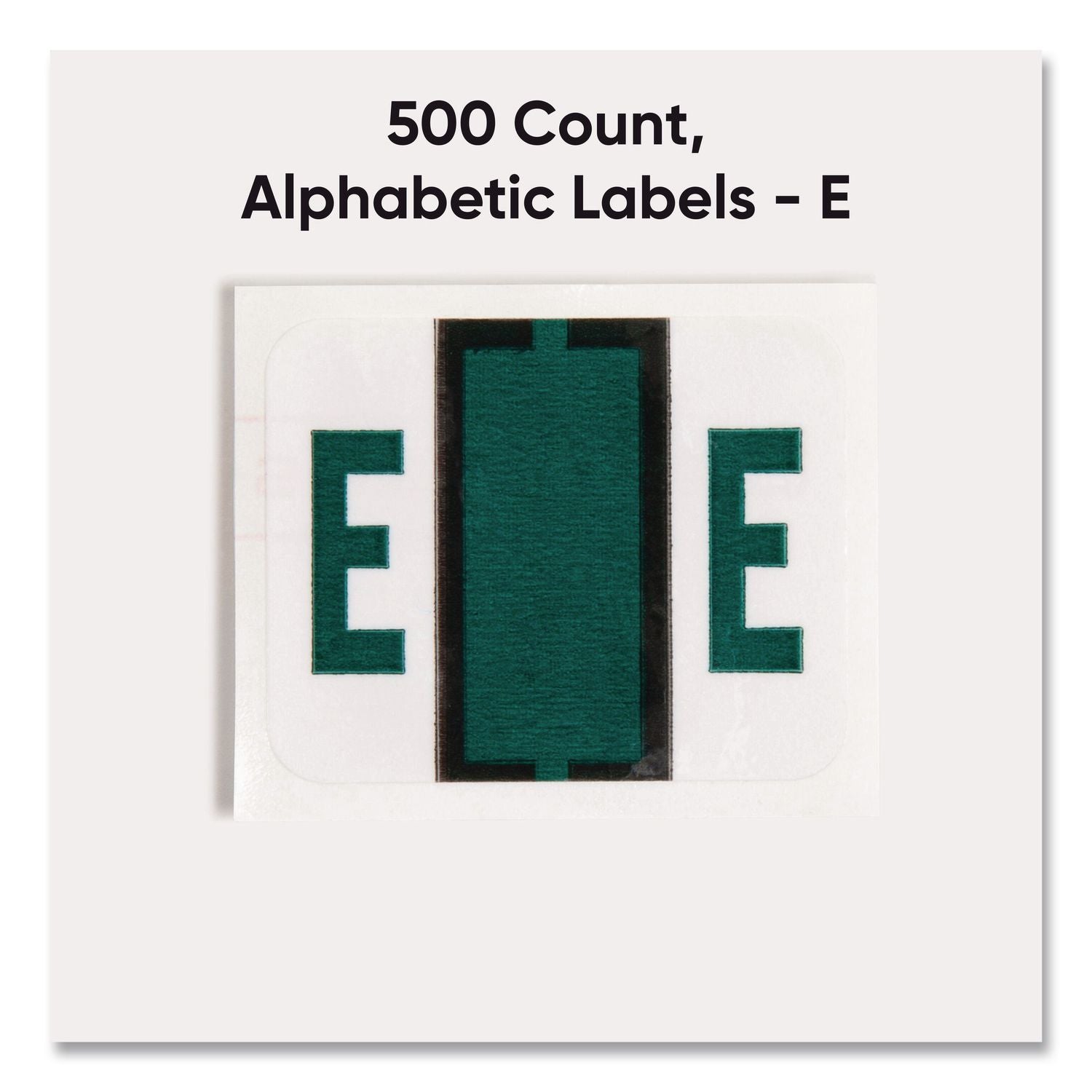 A-Z Color-Coded End Tab Filing Labels, E, 1 x 1.25, White, 500/Roll