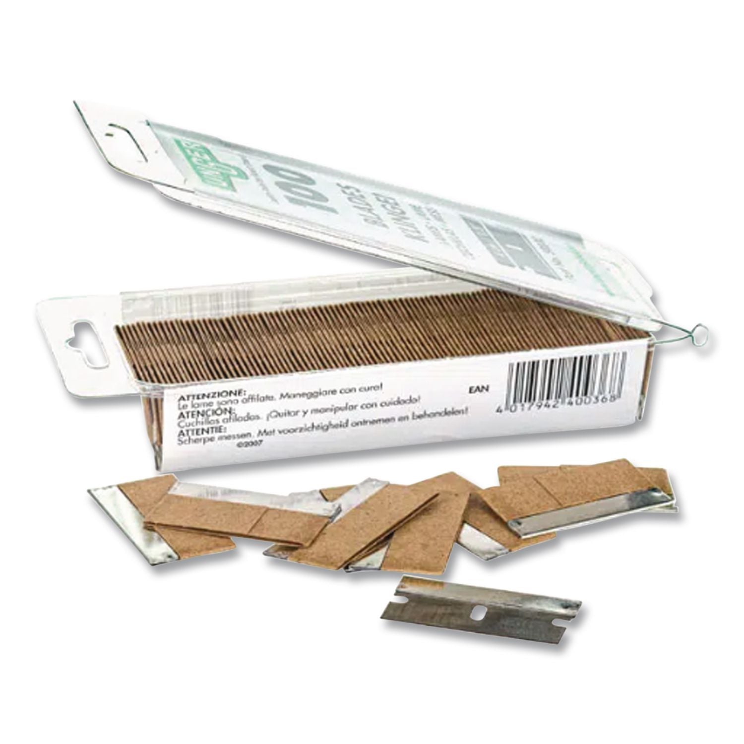 Safety Scraper Replacement Blades, #9, Stainless Steel, 100/Box