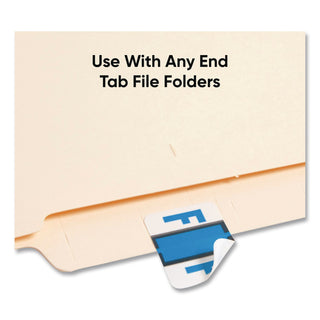 A-Z Color-Coded End Tab Filing Labels, F, 1 x 1.25, White, 500/Roll