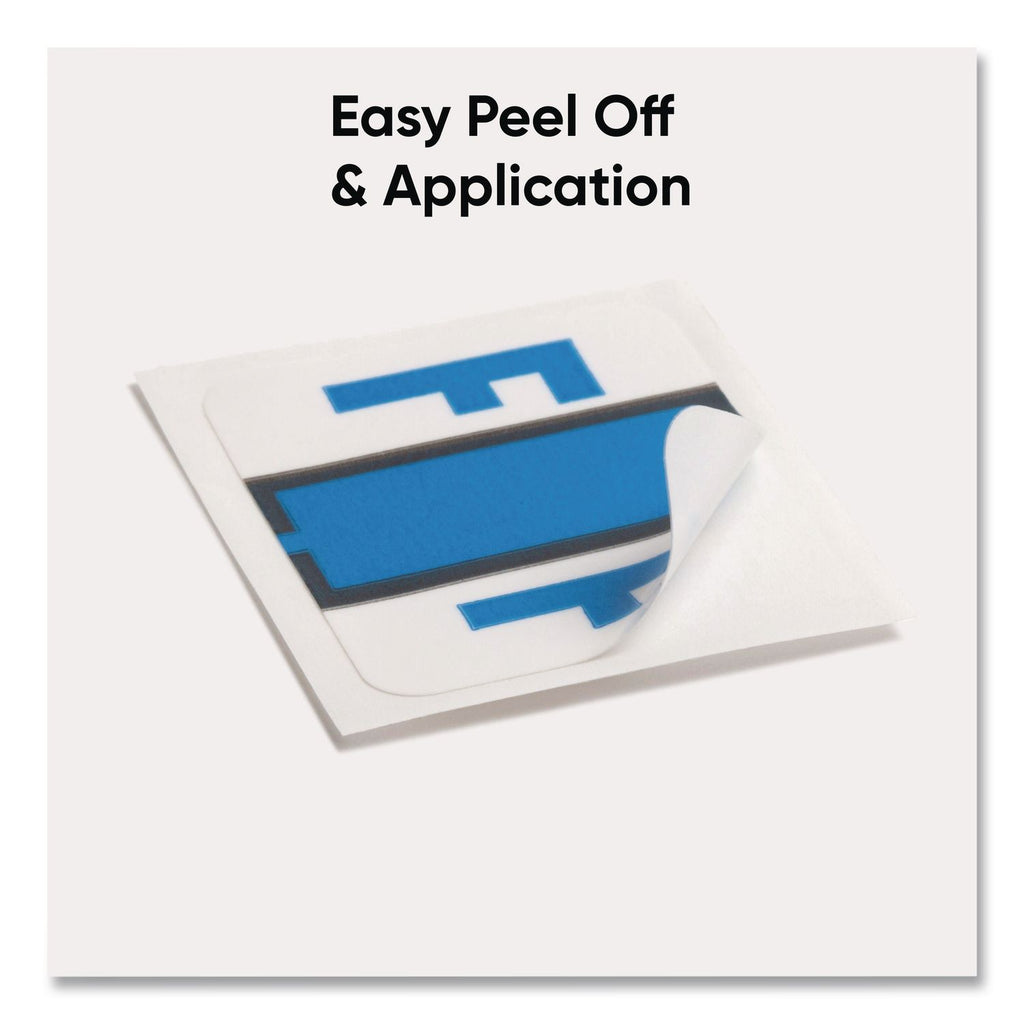 A-Z Color-Coded End Tab Filing Labels, F, 1 x 1.25, White, 500/Roll