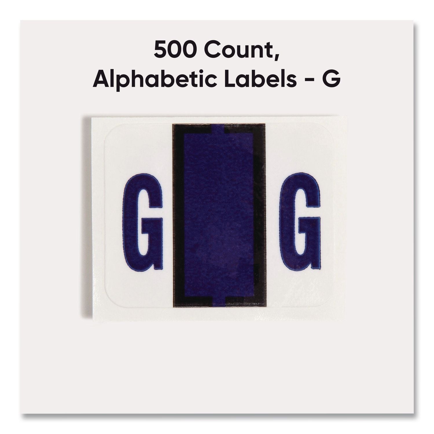A-Z Color-Coded End Tab Filing Labels, G, 1 x 1.25, White, 500/Roll