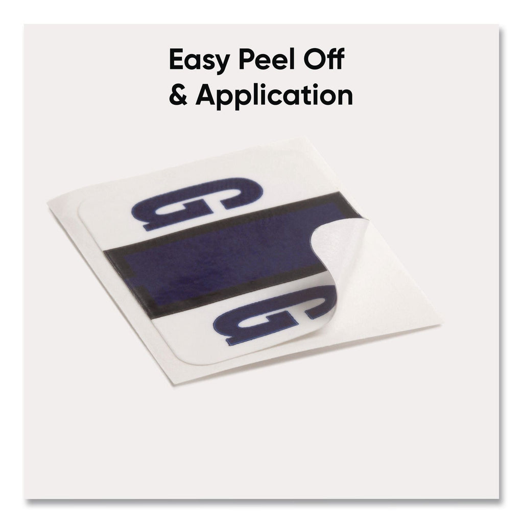 A-Z Color-Coded End Tab Filing Labels, G, 1 x 1.25, White, 500/Roll
