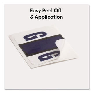 A-Z Color-Coded End Tab Filing Labels, G, 1 x 1.25, White, 500/Roll