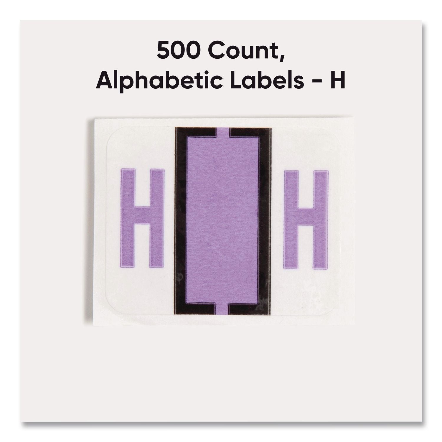 A-Z Color-Coded End Tab Filing Labels, H, 1 x 1.25, White, 500/Roll
