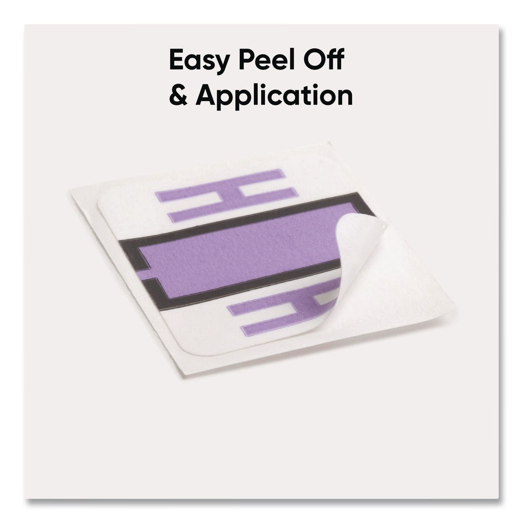 A-Z Color-Coded End Tab Filing Labels, H, 1 x 1.25, White, 500/Roll