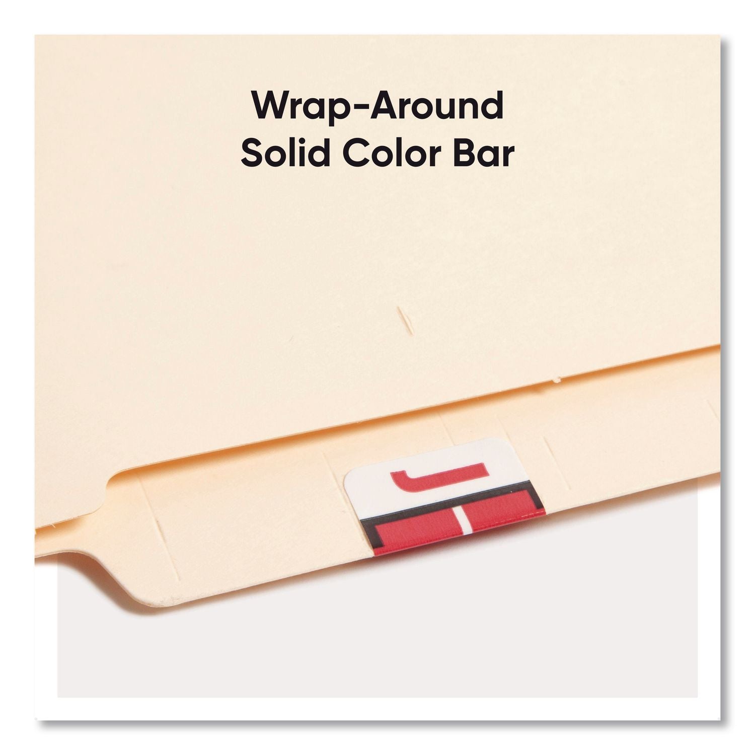 A-Z Color-Coded End Tab Filing Labels, J, 1 x 1.25, White, 500/Roll