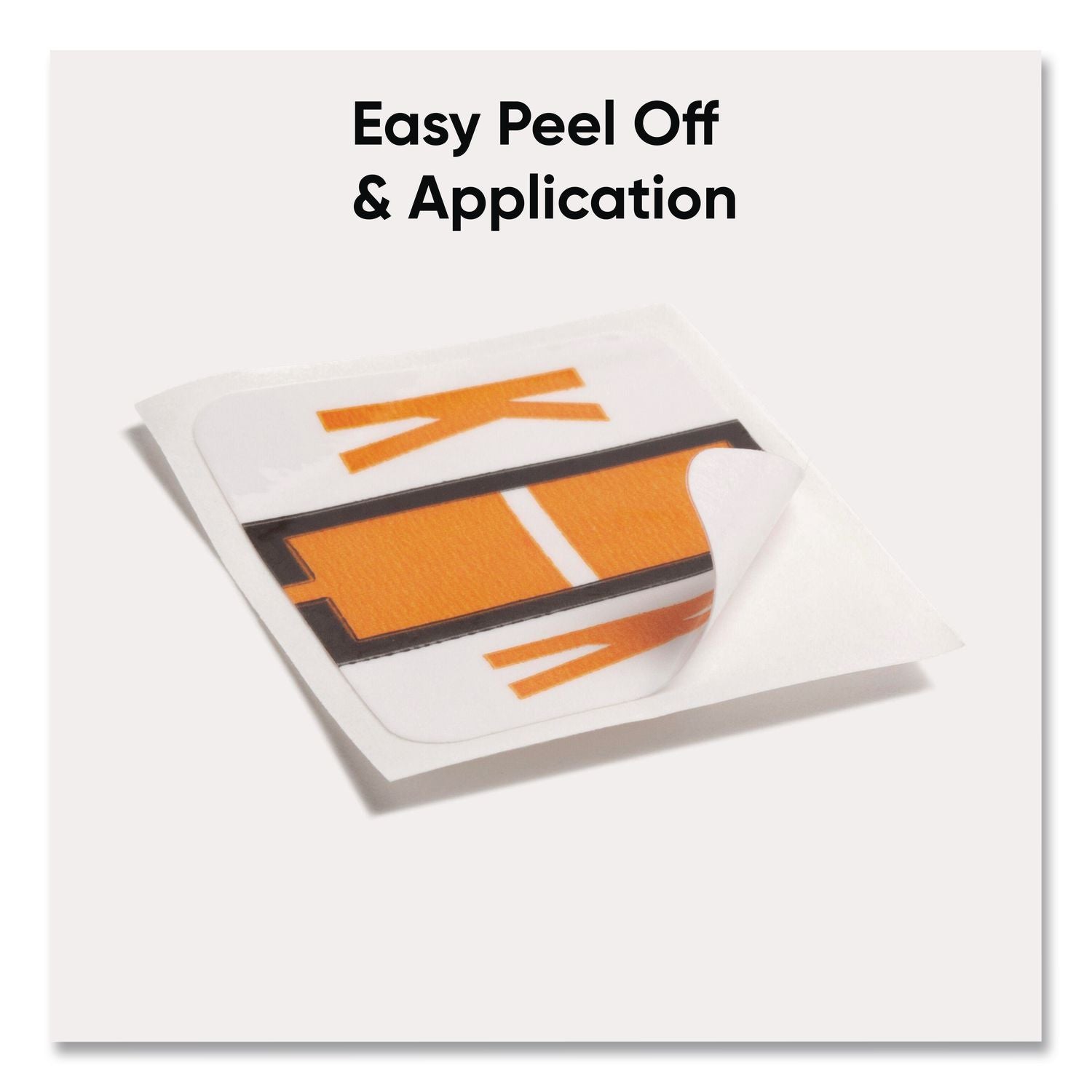 A-Z Color-Coded End Tab Filing Labels, K, 1 x 1.25, White, 500/Roll