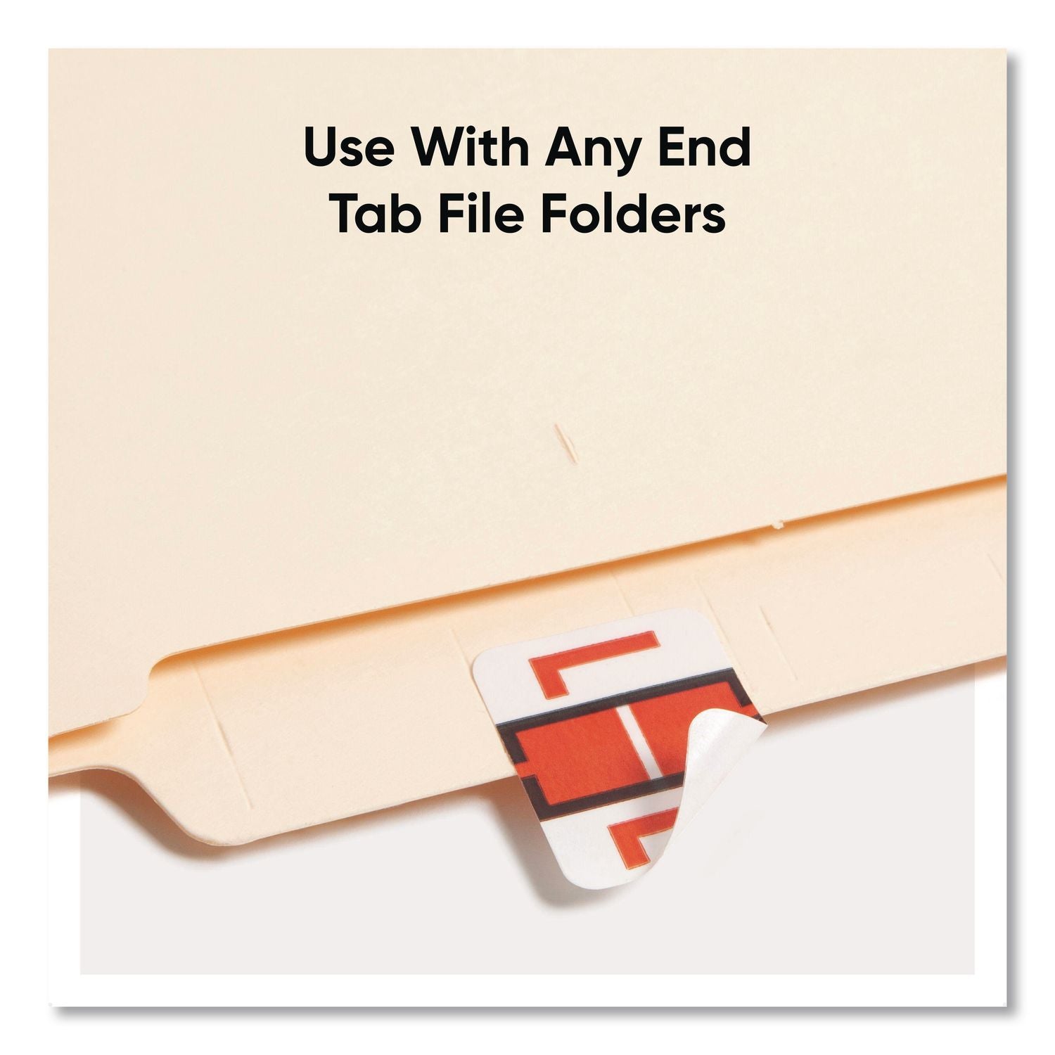 A-Z Color-Coded End Tab Filing Labels, L, 1 x 1.25, White, 500/Roll