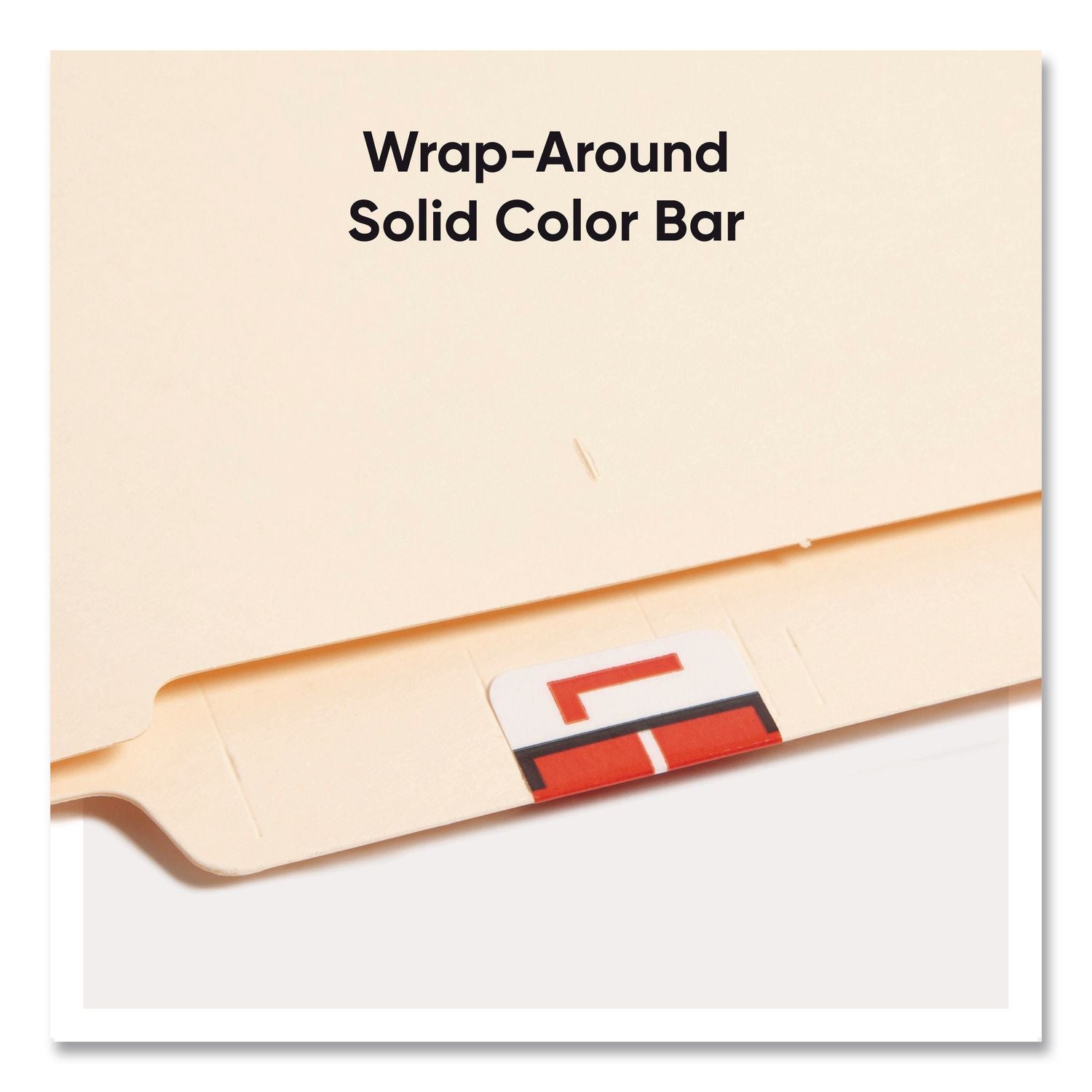 A-Z Color-Coded End Tab Filing Labels, L, 1 x 1.25, White, 500/Roll