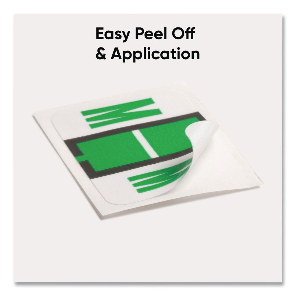 A-Z Color-Coded End Tab Filing Labels, M, 1 x 1.25, White, 500/Roll