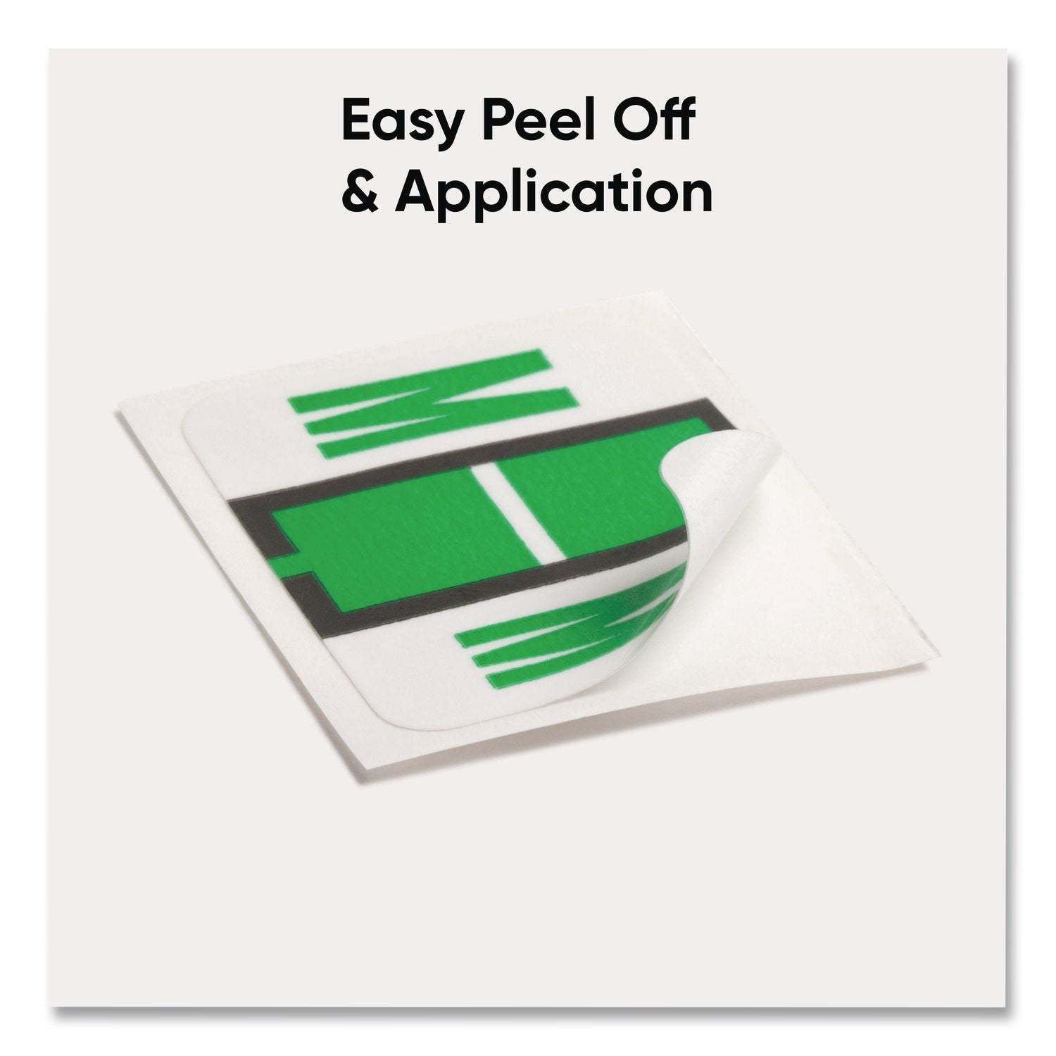 A-Z Color-Coded End Tab Filing Labels, M, 1 x 1.25, White, 500/Roll