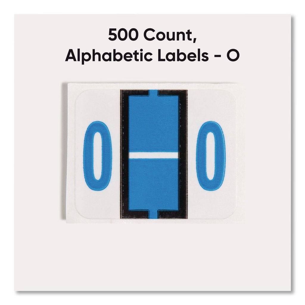 A-Z Color-Coded End Tab Filing Labels, O, 1 x 1.25, White, 500/Roll