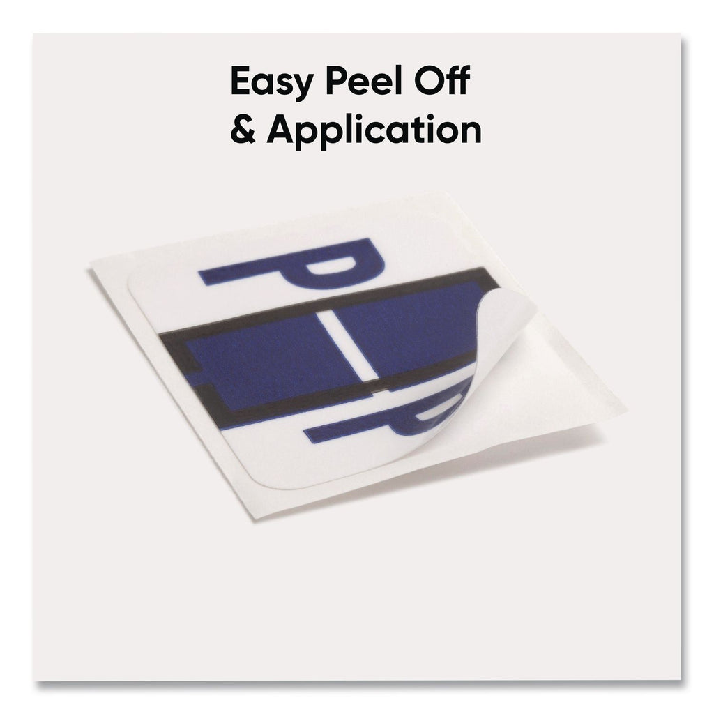 A-Z Color-Coded End Tab Filing Labels, P, 1 x 1.25, White, 500/Roll