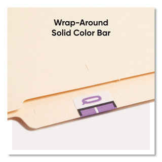 A-Z Color-Coded End Tab Filing Labels, Q, 1 x 1.25, White, 500/Roll