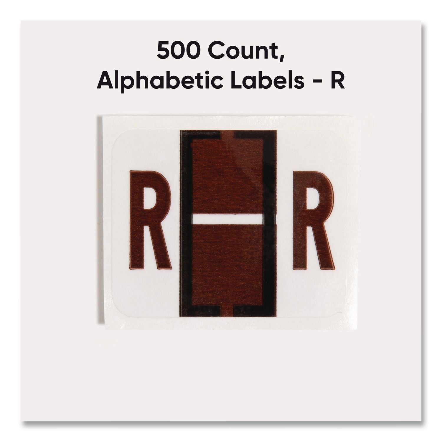 A-Z Color-Coded End Tab Filing Labels, R, 1 x 1.25, White, 500/Roll