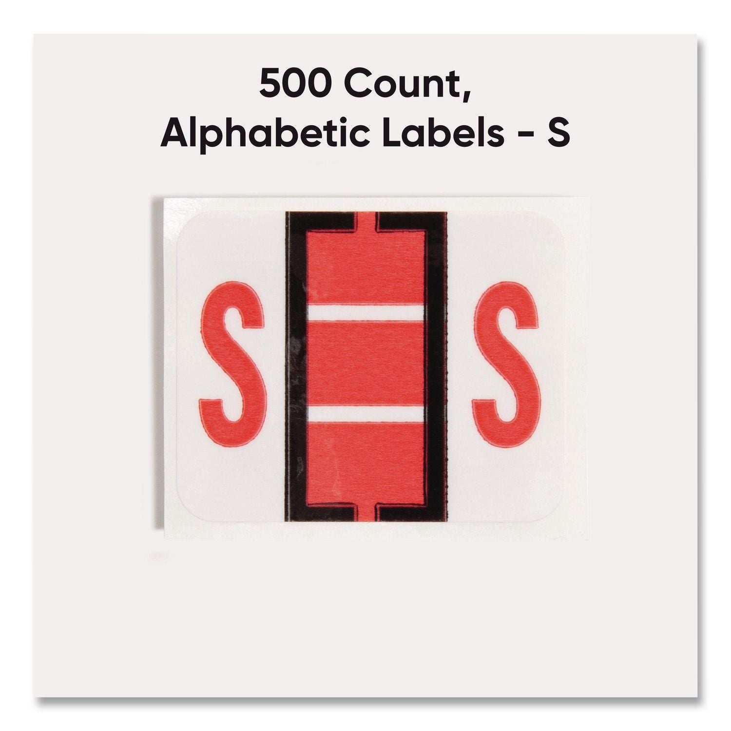 A-Z Color-Coded End Tab Filing Labels, S, 1 x 1.25, White, 500/Roll