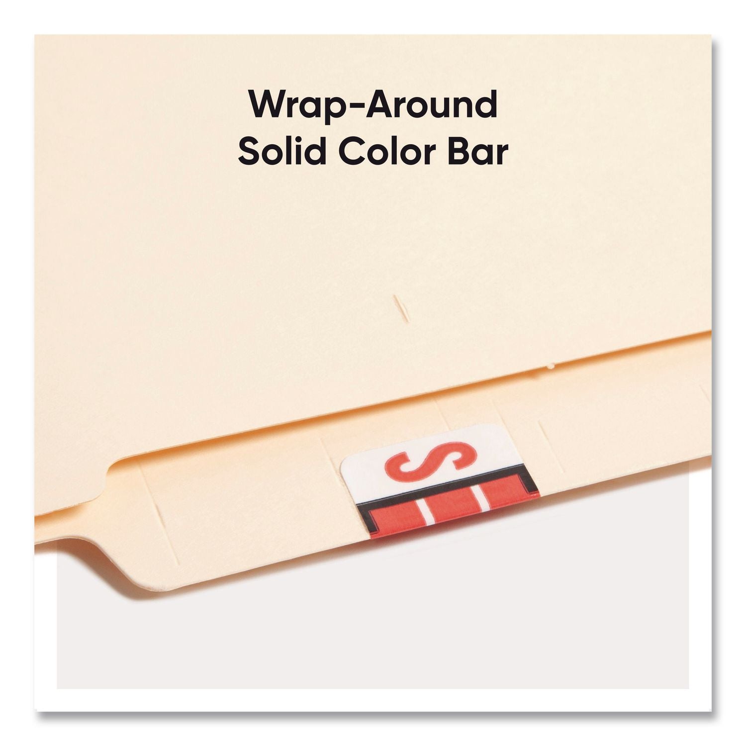 A-Z Color-Coded End Tab Filing Labels, S, 1 x 1.25, White, 500/Roll