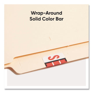 A-Z Color-Coded End Tab Filing Labels, S, 1 x 1.25, White, 500/Roll