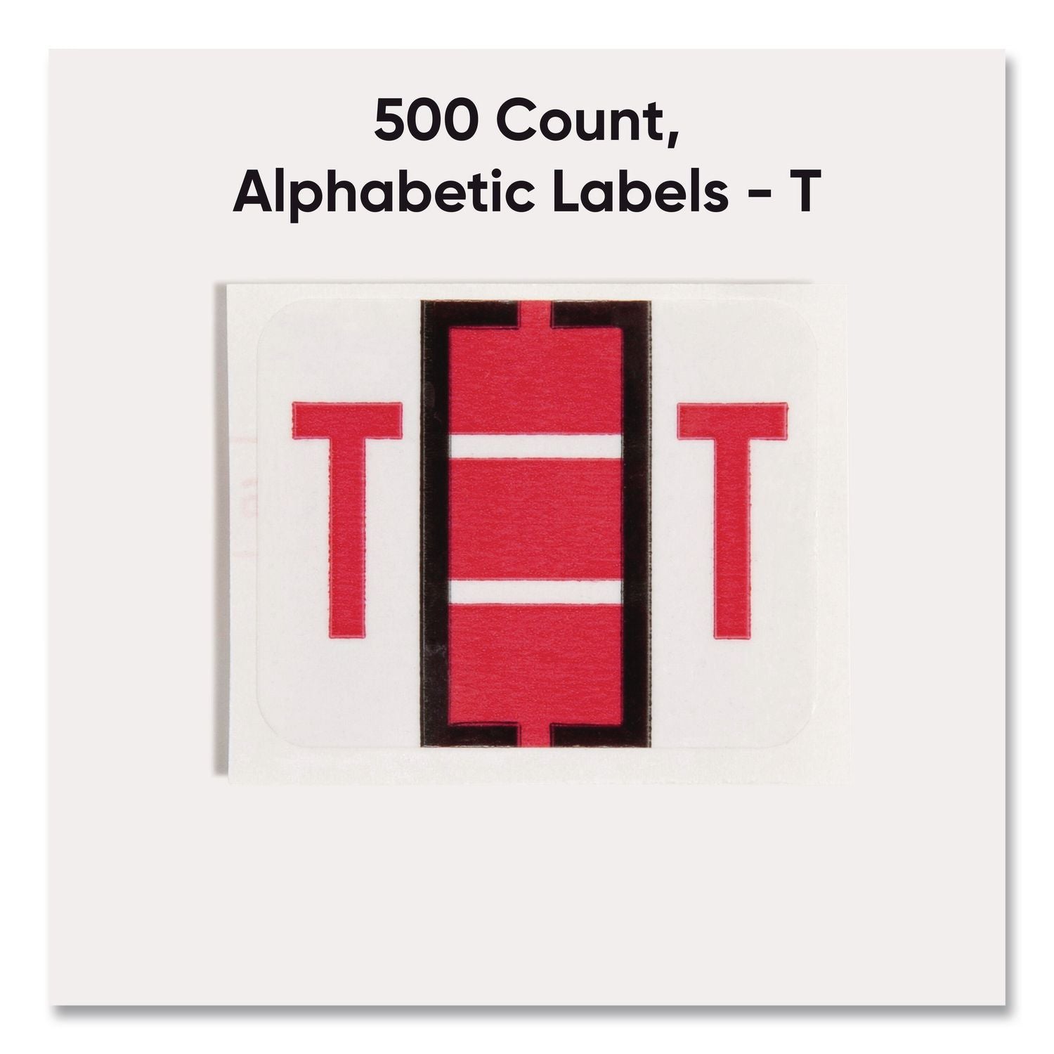 A-Z Color-Coded End Tab Filing Labels, T, 1 x 1.25, White, 500/Roll