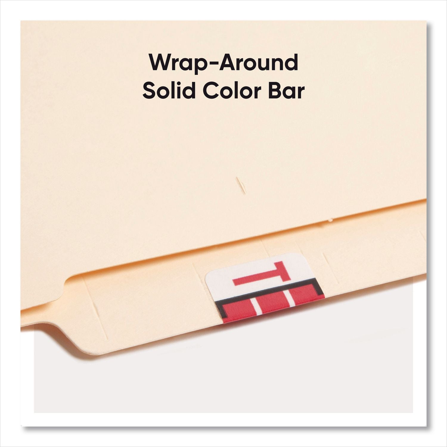 A-Z Color-Coded End Tab Filing Labels, T, 1 x 1.25, White, 500/Roll