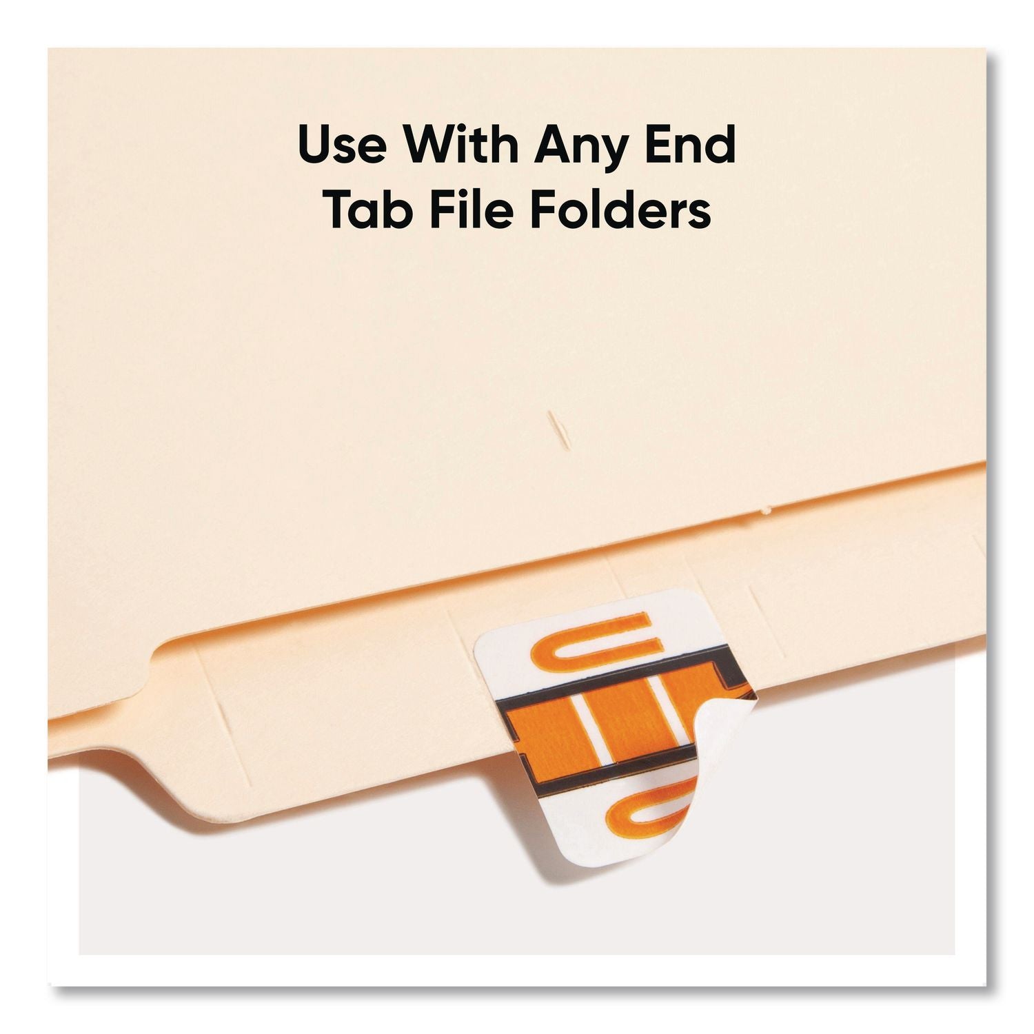 A-Z Color-Coded End Tab Filing Labels, U, 1 x 1.25, White, 500/Roll