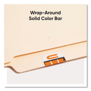 A-Z Color-Coded End Tab Filing Labels, U, 1 x 1.25, White, 500/Roll